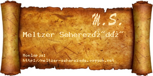 Meltzer Seherezádé névjegykártya